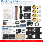 Freenove 4WD Car Kit with Remote (Compatible with Arduino IDE), Line Tracking, Obstacle Avoidance, Wireless Control App, Ultrasonic Sensor Motor Servo
