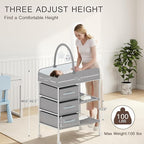 Baby Changing Table, Diaper Changing Table with Waterproof Pad, Portable Changing Table with 3 Storage Baskets and Toy, Mobile Nursery for Infant and Newborn