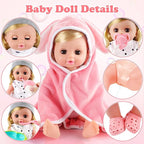 Baby Doll Bath Set, Bathtub Baby Doll Playset for Todders, for 3 4 5 Year Old Girls, Party Favors Toys Stocking Stuffers for Toddlers Kids (Bathtub Set)
