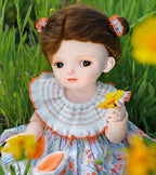 BJD Dolls, 1/4 Ball Jointed Doll Fullset with 15 Articulated Joints and Brown Glass Eyes, 20 Inch (50cm) Full Vinyl Girl, Collectible Reborn-Style Doll for Ages 14+, Gift Box Packaging