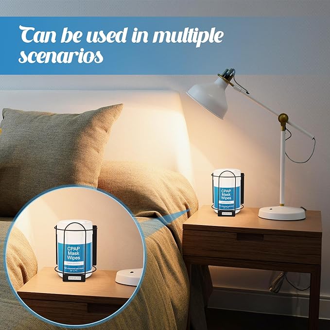 Maxcheck 2 Pack Wipes Holders Wall Brackets, Cleaning Wipes and Diapers Container Organizer Dispenser for Hospital, Kitchen, Bathroom, Offices, Home and Public Restrooms(Black)