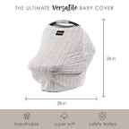 Milk Snob Original 5-in-1 Cover - Added Privacy for Breastfeeding, Baby Car Seat, Carrier, Stroller, High Chair, Shopping Cart, Lounger Canopy - Newborn Essentials, Nursing Top, Herringbone