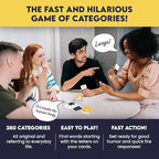 Slingz by Blue Orange Games, Fast and Hilarious Word Card Party Game of Categories for Ages 10 & Up, 2 to 7 Players