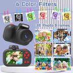 Temodu Kids Camera, Best Birthday Festival Toys Gifts for Girls Boys Age 3 4 5 6 7 8 9 10 11 12 Year Old, Digital Camera for Kids with Video, Toy Camera Toddler Camera for Girls with 32GB Card - Black
