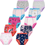 BIG ELEPHANT 10-Packs Training Underwear Absorbent Toddler Potty Trained Pants for Boys and Girls, 12 Months - 9 Years
