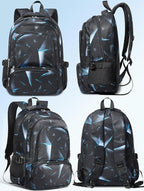 BLUEFAIRY Kids Backpack for Boys Elementary Primary Middle School Bags for Childs Book Bags Bookbags Lightweight Padded Straps Back to School Mochilas para Niños 17" Black/Blue