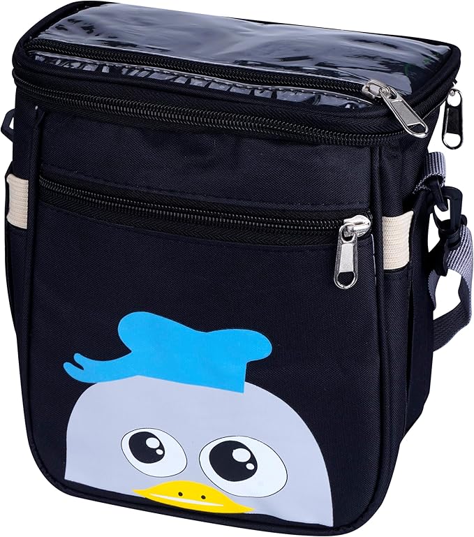 Baby Stroller Organizer Bag，Small Diaper Bag - Universal Stroller Organizer With Insulated Cup Holder,Pocket With Baby Wipes Dispenser，Adjustable Shoulder Strap(Black)