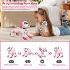 Programmable RC Robot Dog Toy with Voice for Kids, 2.4GHz Remote Robot Pet with Touch Sensors, Remote Control Robot Dog Toy Over 20+ Responses, Robot Birthday Gift Toys for Girls