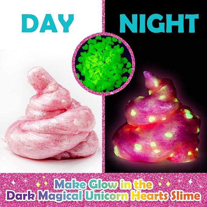 Original Stationery Unicorn Slime Kit for Girls 7 & Up – Create Amazing Glow in The Dark Slime for Kids, Kit Girl Unicorn Stationery Toy Glow Dark.