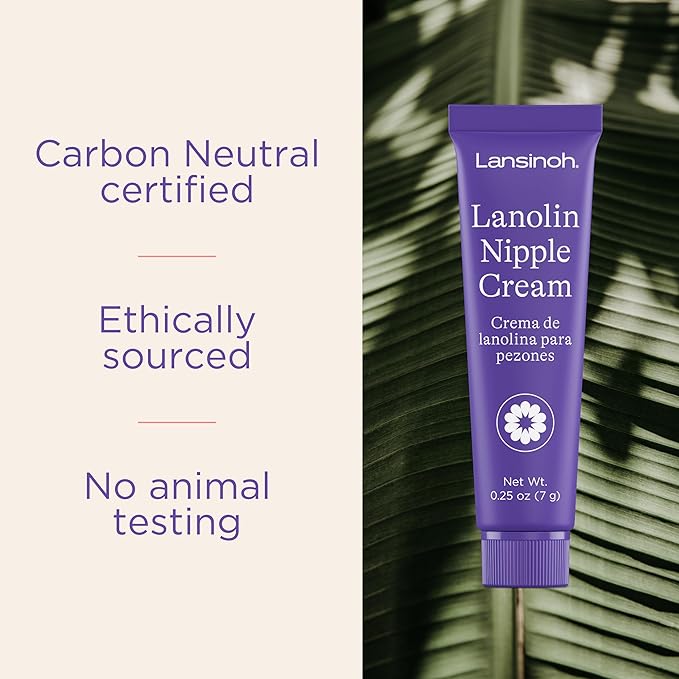 Lansinoh Lanolin Nipple Cream Safe for Breastfeeding Baby, Breastfeeding Essentials, 3 Mini Tubes, Each 0.25 Ounces