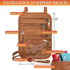 Neck Wallet - Rfid Wallet Women - passport holder for travel - Travel Wallet Passport Holder For Travel Women - 10.3x6.8inch (Yellowish Brown)