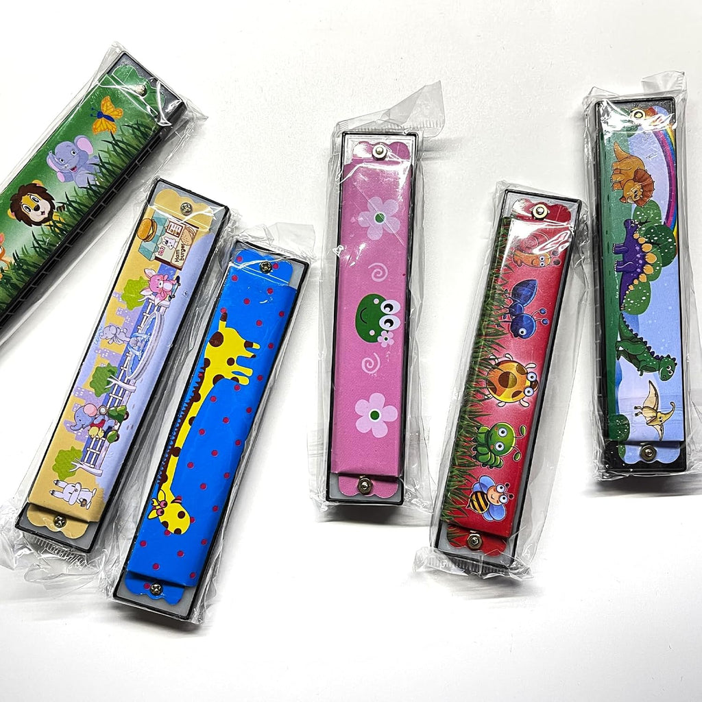 20 Pcs Harmonica for Kids Birthday Party Favor Musical Instrument, Return Gift Cartoon Double Row Harmonica Bulk Toy for Kids Party Favors Goodie Bags Stuffers & Operation Christmas Child Items