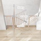 Comfy Cubs Baby Safety Gate with 3 Extensions - Adjustable 42" x 1.9" x 30" Q195 Steel Doorway Barrier - Powder-Coated Finish for Stairs and Doorways - Walk-Through Design Pet Gate - Blush