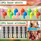 158Pcs Soccer Party Favors - Bags, Whistles, Balls, Slap Bracelets, Keychains, Stickers, Tattoos for Party Goodie Bags