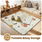 Foldable Baby Play Mat, PIGLOG Waterproof Playmats for Babies and Toddlers Kids, Safe Foam Playmat for Tummy Time, 50x50 Playpen Mat, Reversible Portable Baby Floor Mat for Infant, Toddler, Dragonfly