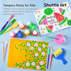 Shuttle Art Tempera Paint, 30 Colors Washable Paint for Kids, 2oz/60ml Bottle, Non-toxic for Toddlers with Glitter Metallic Neon Colors, For Art, Crafts and School Projects