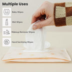 Lion & Light® Baby Wipes Dispenser | 2-pack Travel Wipes Case | Wipe Holder for Diaper Bag | Portable & Refillable Wet Wipe Pouch | Reusable Wipes Case