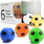 Entervending Fidget Spinners - 2 Inch Stress Balls in The Gift Box - 6 Pcs Soccer Party Favors for Kids - Mini Fidget Spinners - Classroom Prizes - Fidget Spinners for Kids for Kids