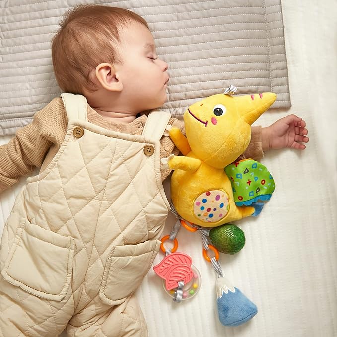 TUMAMA Dinosaur Hanging Rattle Toy, Car Seat Stroller Crib Mobile Toy for 3 6 9 12 Months Boys, Girls Newborn Infants Toddlers