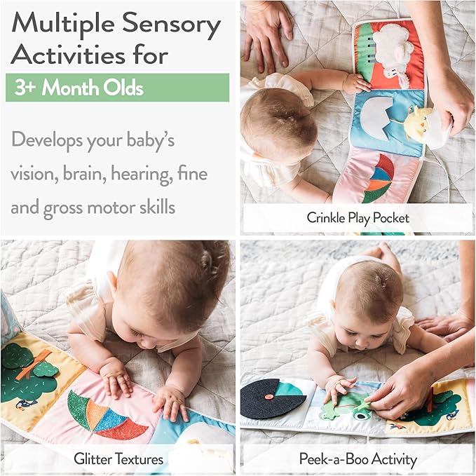 Infant Toys 0-6 Months Baby Mirror Tummy Time Toys Sensory Books for Babies Touch and Feel Crinkle Books for Babies