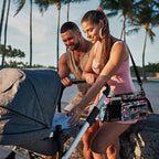 Momcozy Universal Stroller Organizer, 2 Insulated Cup Holders, Removable Zip Pocket, Adjustable Straps, Large Capacity Baby Essentials Compact Design, Fits Any Stroller (Multicolor)