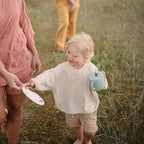 mushie Silicone Snack Cup | Spill Proof Food Container for Toddler and Baby (Cambridge Blue)