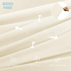 MOON PARK Pregnancy Pillows for Sleeping - U Shaped Full Body Maternity Pillow with Removable Cover - Support for Back, Legs, Belly, HIPS - 57 Inch - Ivory - Cooling Cover