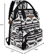 Wrangler Diaper Bag Backpack Aztec Travel Backpack Purses Western Multi-Function Baby Bags for Mom with Waterproof Insulated Pockets
