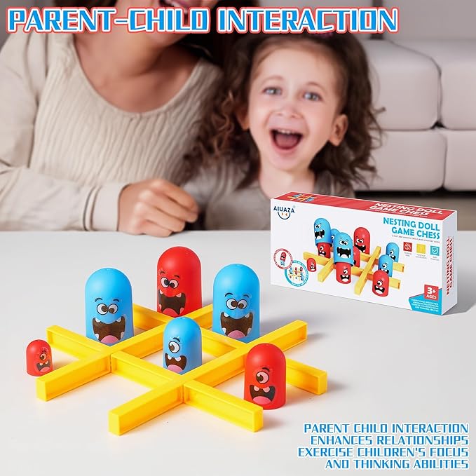 Tic Tac Toe Strategic Board Game for Kids and Family,Party Tabletop Games, Strategy Head to Head Games,Friendly Educational Board Game, Suitable Party 2 Players Toys (1PC)