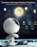 AIRIVO Dreamers Star Projector,Astronaut Galaxy Projector Bluetooth Speaker with Remote,White Noise,Interactive Posture Adjustment,Room Bedroom Decor,Birthday Christmas Gifts for Kids Adults