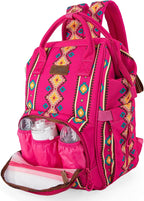 Wrangler Aztec Backpack Organized Daypack Travel Baby Bag with Stroller Strap and Side Bottle Pockets
