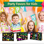 ZMLM Rainbow Scratch Party Favors Kids: Birthday Gifts Toy Bulk Scratch Art Notebook 24 Pack Birthday Goodie Bags Stuffers Girls Boys Art Craft Kit Pads Classroom Prizes School Supplies Teacher Return