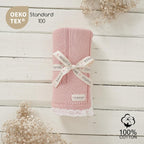 100% Organic Cotton Baby Blanket Knitted Softer Receiving Swaddle Warm Cozy Cuddle Crib Blanket for Newborns Infants Toddlers Boy and Girls Blush Pink