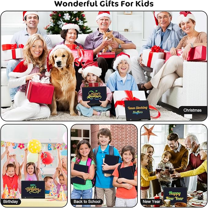 LCD Writing Tablet for Kids, Rechargeable 21 Inch Doodle Board,Easter Basket Stuffers,Preschool Learning Toys Christmas Birthday Gift 3 4 5 6 7 Year Old Girls Boys (Black)