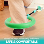 JOYIN Green Ankle Skip Ball with Flashing Lights, Toy for Kids Indoor & Outdoor, Flashing Swing Ball Foldable Sports Toy, Birthday Gifts for Kids 3 4 5 +