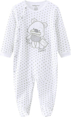 Kiddiezoom Baby and Toddler Boys'Snug Fit Footed One-Piece Romper Jumpsuit Cotton Cotton Footed Outfit