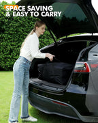 Foldable Baby Playpen with Non-Removable Thick Mat, Extra Large Collapsible Play Yard for Babies & Toddlers, Portable Travel Playpen with Gate, Safe Activity Center (51"×51" Black)