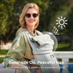 Momcozy Newborn Baby Carrier - Ergonomic, Cozy and Lightweight Carrier for 7-24lbs, Adjustable Neck Support with Sunshield, Breathable Airmesh Perfect for Summer Outing, Silver Grey