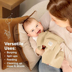 KeaBabies Organic Cotton Burp Cloths Baby Girl, Boy - 6-Pack Large Burping Clothes for Babies, Spit Up Rags, Super Soft & Absorbent Newborn Wash Towels, Gender Neutral,Non-Shrink (Stria, Muted Pastel)