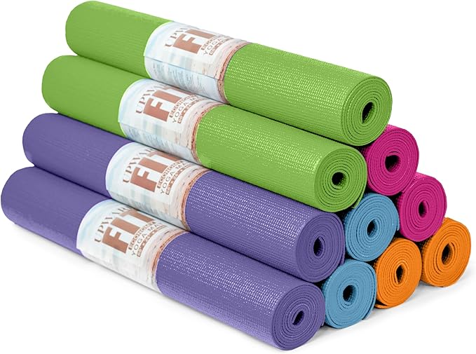 10 Pack Economy Yoga Mat, 68" x 24" Non Slip Exercise Mat, 3mm Thick Gym Mat, Bulk Non Toxic Yoga Mats for Home Workout and Studios