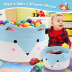 Large Baby Basket Toy Storage 3 Pack, (20"x13.8") Woven Baby Laundry Basket Blanket Basket, Stuffed Animal Storage, Baby Gift Basket Empty, Toy Basket for Kids, Dog, Cat.