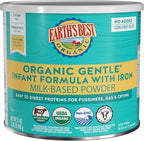 Earth's Best Organic Baby Formula, Gentle Infant Formula for 0-12 Months, Milk-Based Powder with Iron, Omega-3 DHA & Omega-6 ARA, 21 Ounce Container