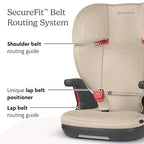 UPPAbaby Alta V2 High Back Booster Seat/Seven-Position, Active Support Headrest for Growing Children/SecureFit Integrated Belt Guide + Positioner/Cup Holder Included/Kavneer (Almond Mélange)