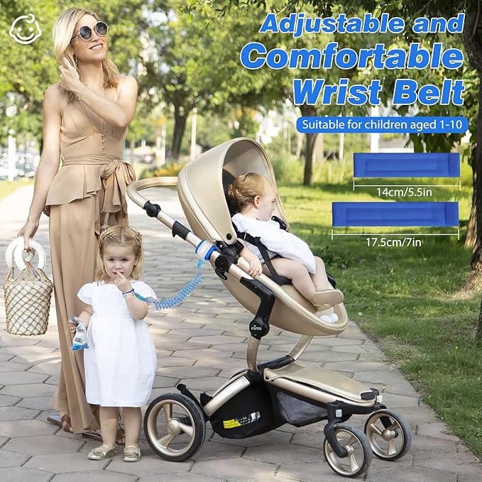 Zooawa Toddler Leash 2Pack, Toddler Kids Harness Anti Lost Wrist Link with Magnetic Lock, Reflective Safety Walking Harness Wristband Leashes for 2,3,4 Years Old Boys Girls, Dark Blue+Dark Purple