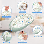 Baby Lounger - Breathable & Soft Baby Nest, Portable and Lightweight Tummy Time Lounger for Home and Travel, Ideal Newborn Babies Essentials Baby Shower Gifts