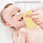 Baby Washcloths 4 Pack 100% Cotton Soft and Absorbent Terry Wash Cloths Wipes for Face Hand Body Burp Rag for Sensitive Skin Newborns Infants Toddlers 10" x 10"