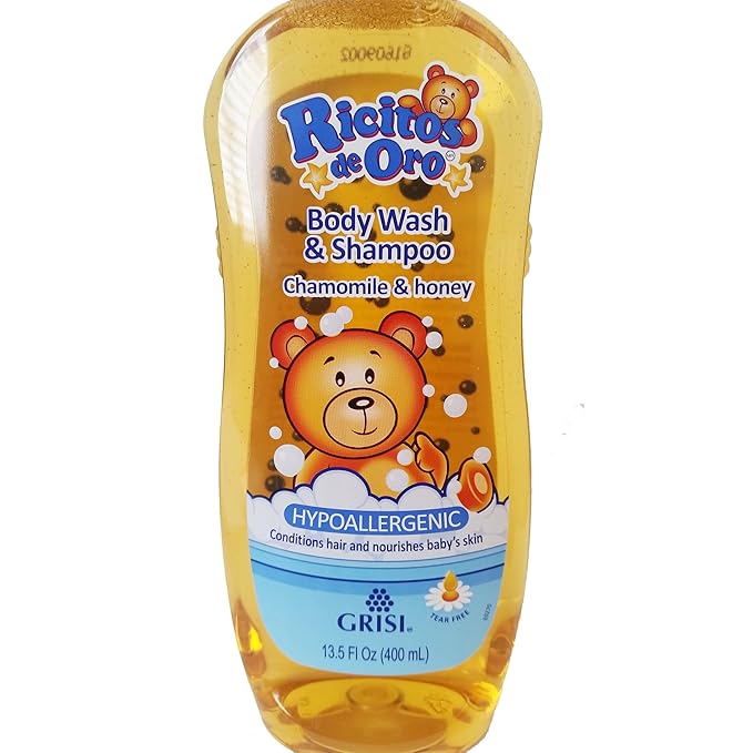 Ricitos de Oro 2-in-1 Baby Hair & Body Wash, Hypoallergenic Tear Free Body Wash and Shampoo with Chamomile and Honey; 13.5 Fl Oz
