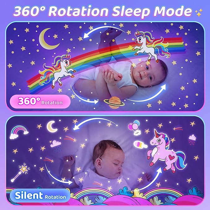 PIKOY Unicorn Toys for Girls Gifts, 15 Films+15 Lullaby Sound Machine for Kids Night Light Projector, Remote+Rechargeable Night Light for Kids Gifts, 360 °Rotation Princess Mermaid Toddler Girl Toys