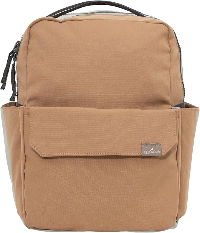 RED ROVR Mini Roo Lightweight Backpack | 6 pockets for everyday essentials (Toffee)