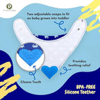 Pickle & Olive Bandana Teething Bibs with Attached Teether - Set Of 4 - Nautical